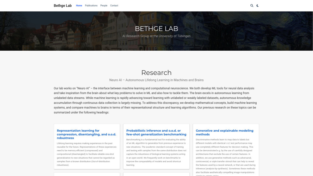 Bethgelab Org website screenshot