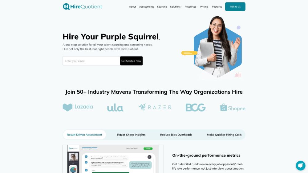 Hirequotient website screenshot