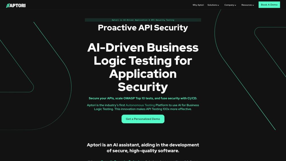 Aptori website screenshot