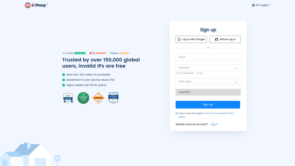 922S5Proxy website screenshot