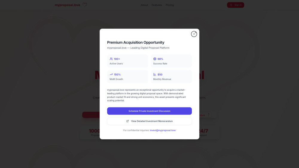 Myproposal Love website screenshot