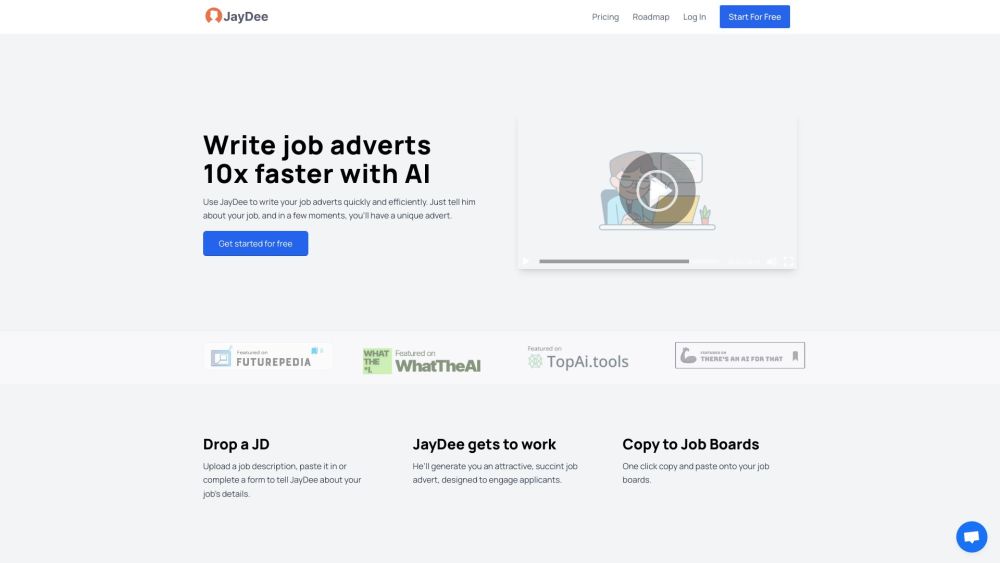 JayDee AI website screenshot