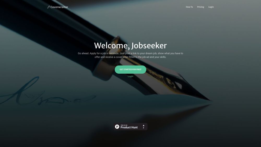 Coverwraiter website screenshot