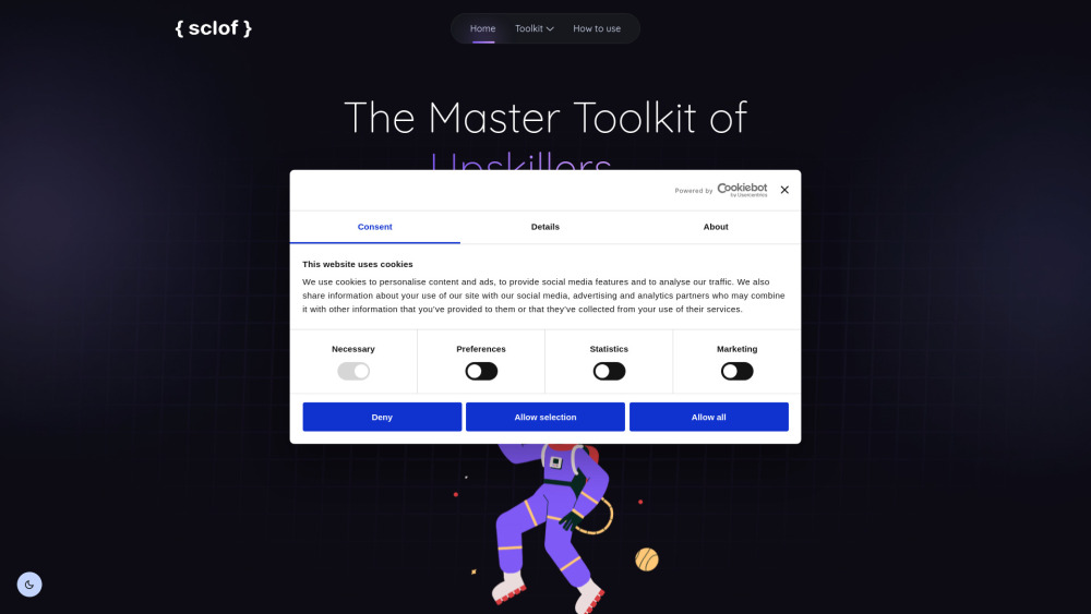 Sclof website screenshot