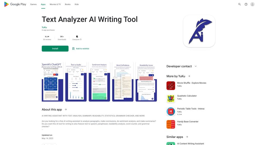 Text Analyzer website screenshot