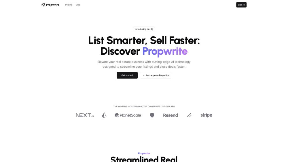 Propwrite website screenshot