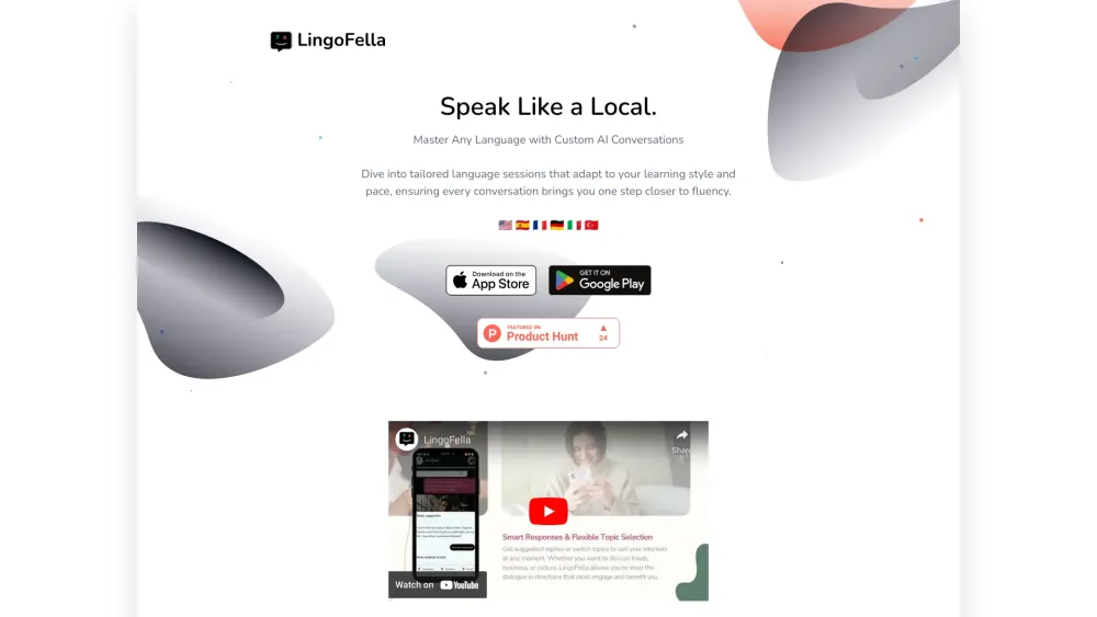 Lingofella website screenshot