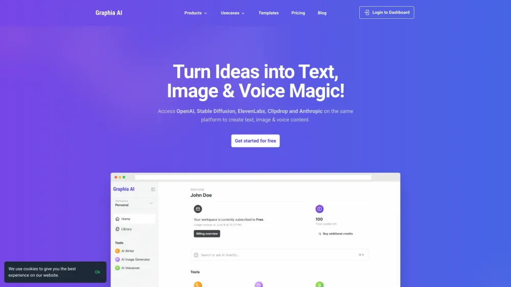 Graphia Ai website screenshot