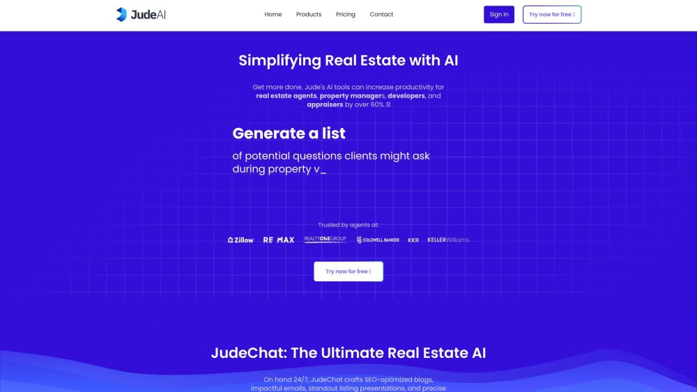 Jude AI website screenshot