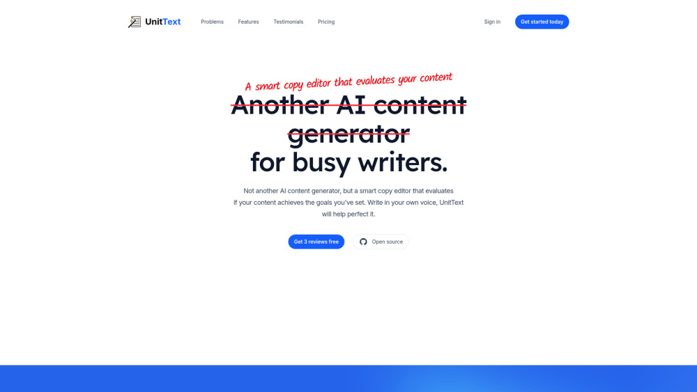 UnitText website screenshot