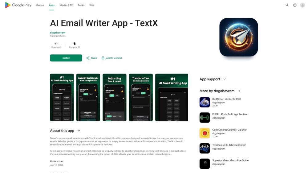 Textx Ai website screenshot