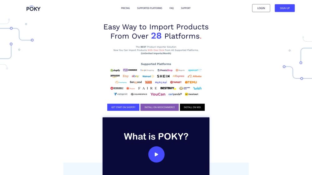 Poky website screenshot