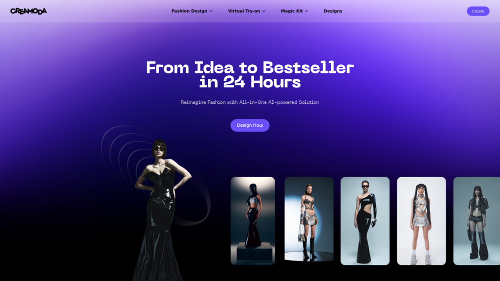 Creamoda Ai website screenshot