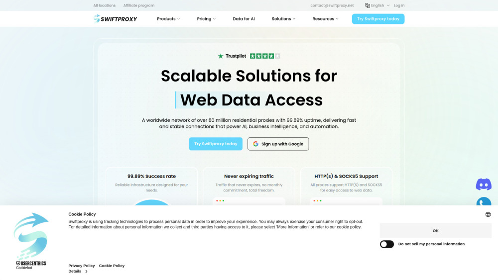 Swiftproxy website screenshot