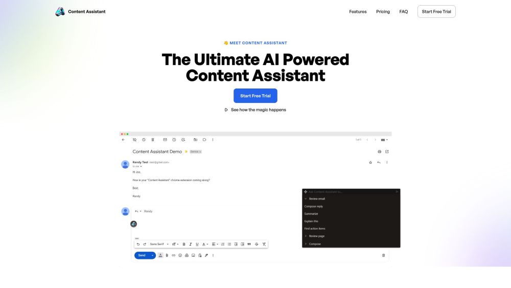 Content Assistant website screenshot