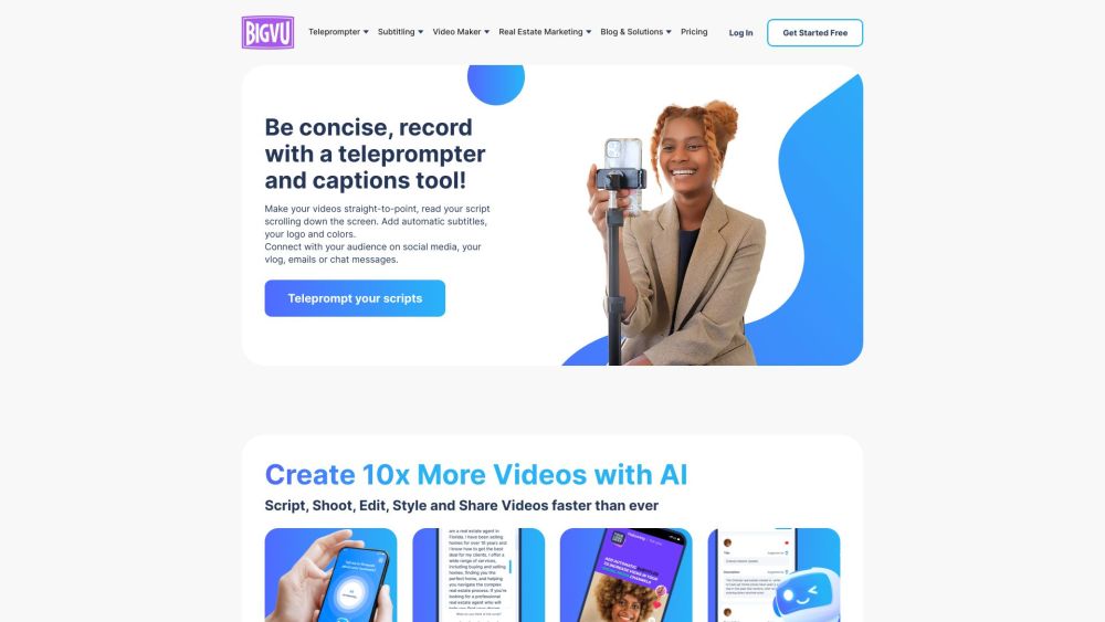 Bigvu website screenshot