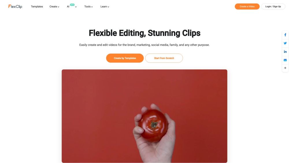 Flexclip website screenshot