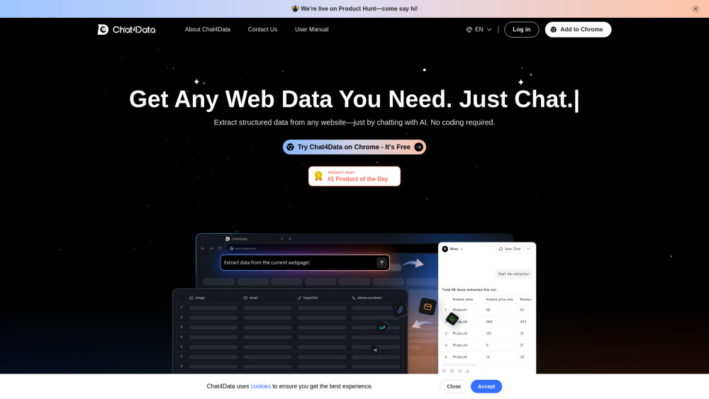 Chat4Data website screenshot