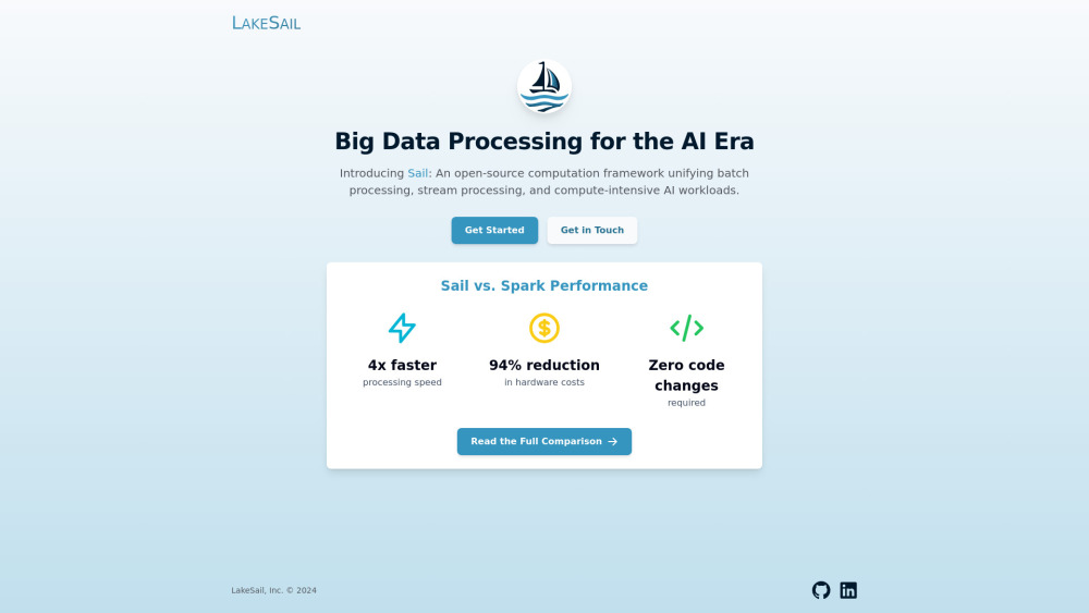 Lakesail website screenshot