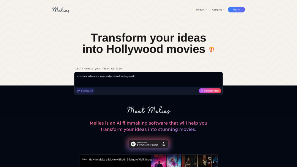 Melies website screenshot