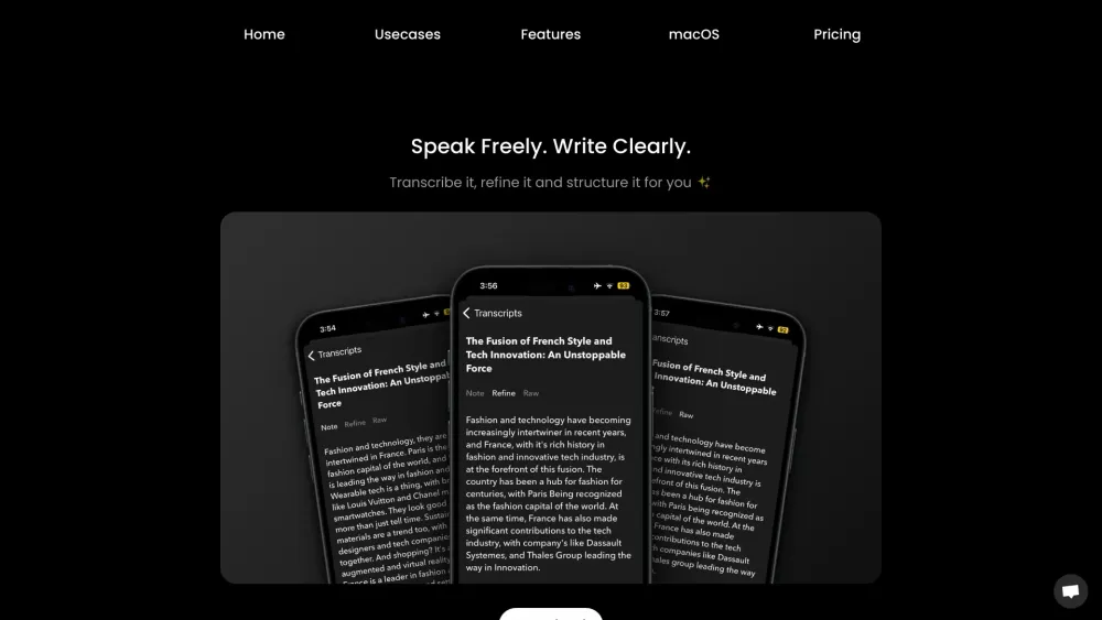 Audio Writer website screenshot