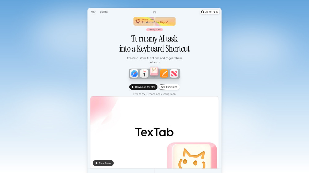 Textab website screenshot