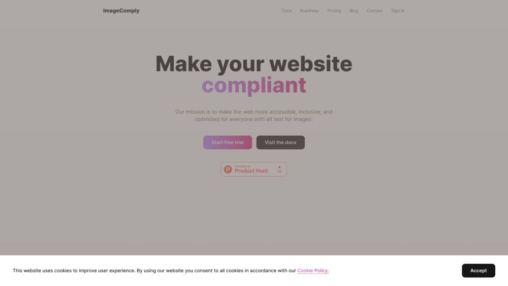 Imagecomply website screenshot