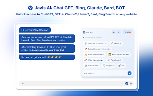 Jarvis AI Assistant website screenshot