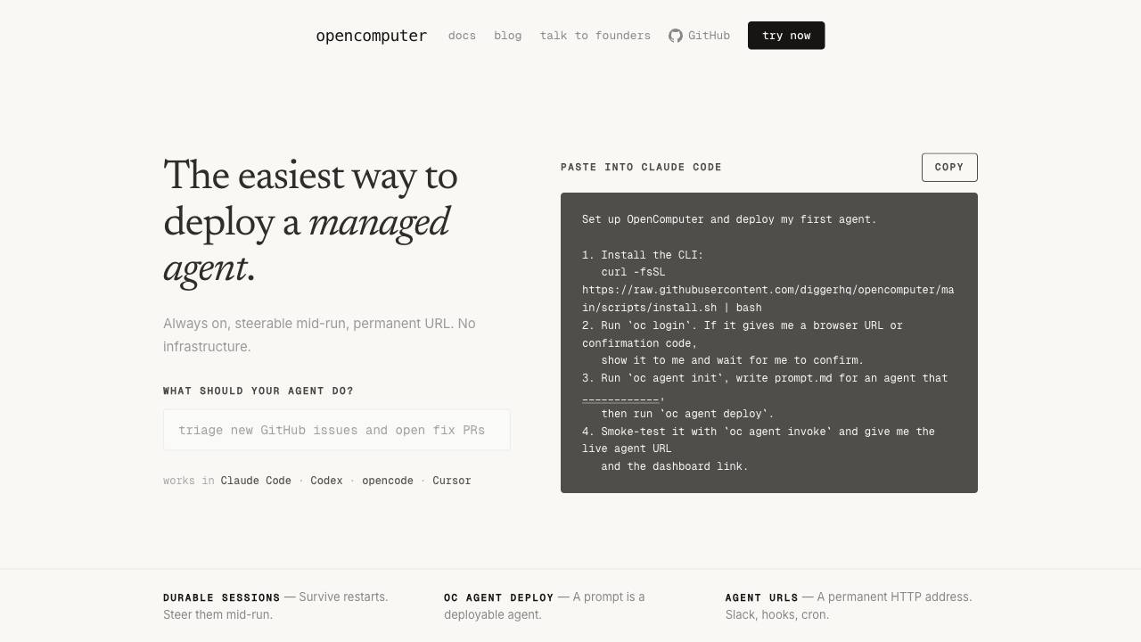 OpenComputer website screenshot