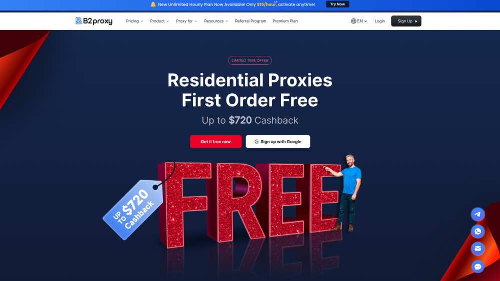 B2Proxy website screenshot