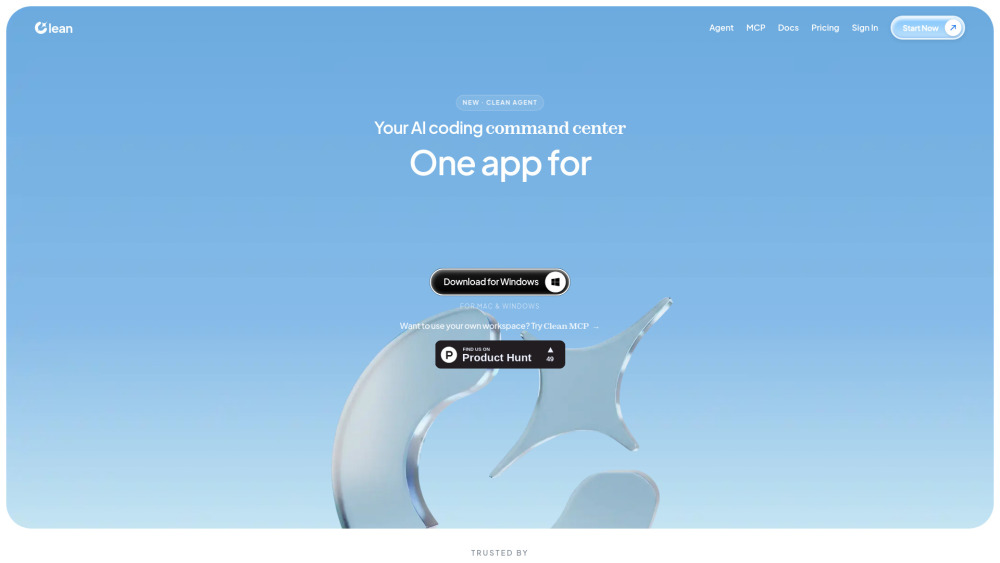 Clean website screenshot