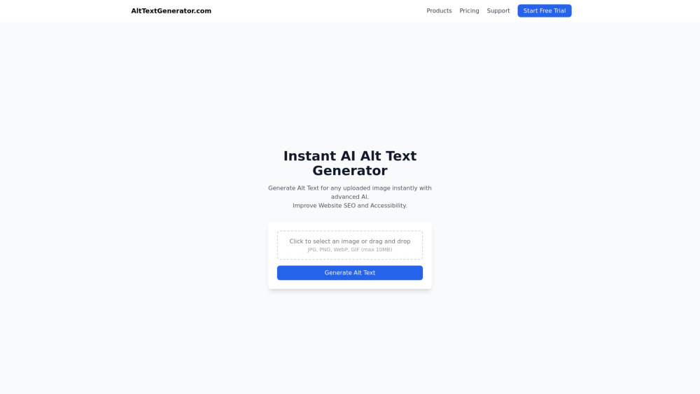 AltTextGenerator website screenshot