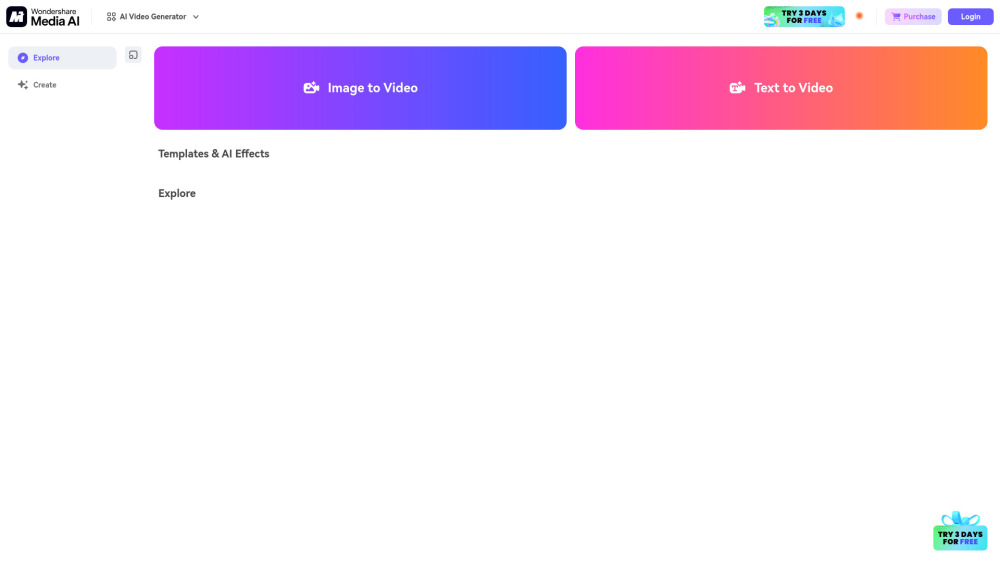 Media AI Generator website screenshot