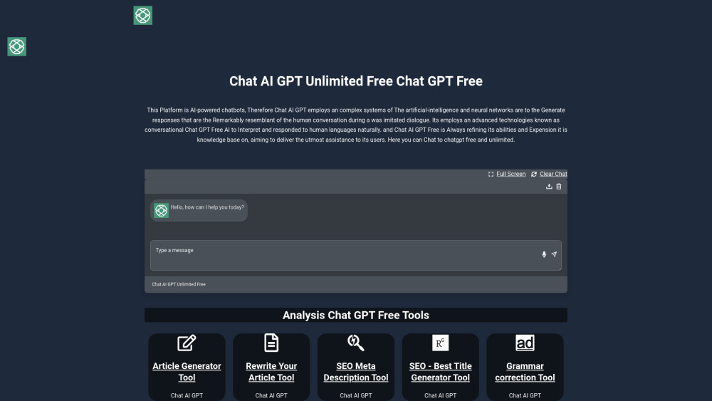 Chat Ai Gpt website screenshot