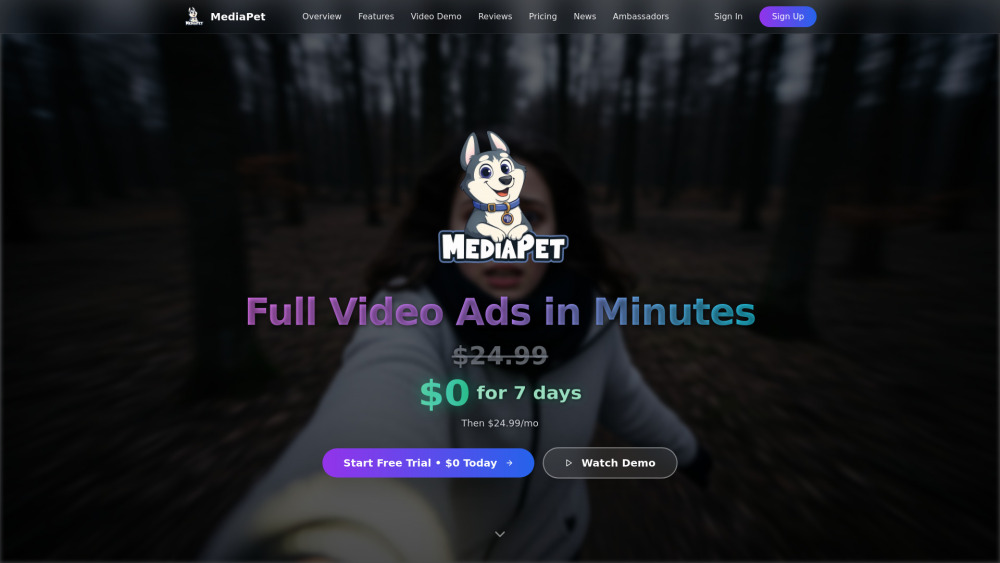Mediapet website screenshot