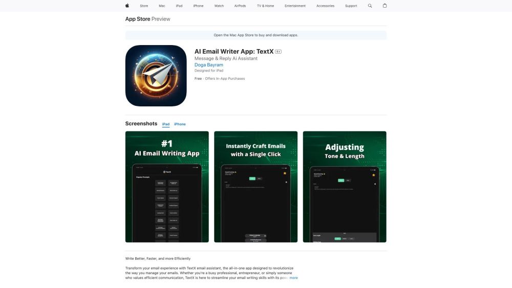 Ai Email Writer App Textx website screenshot