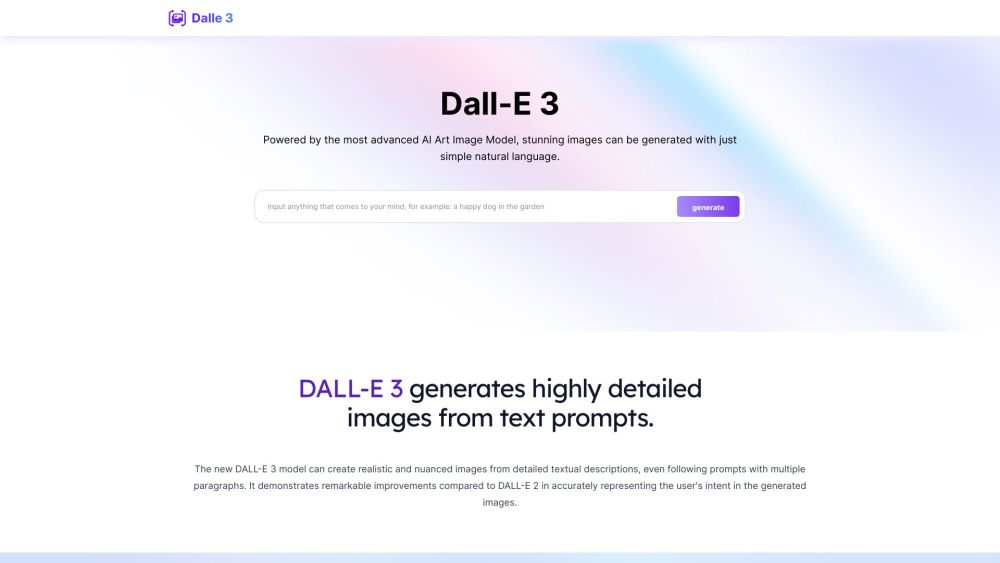 Dalle 3 website screenshot