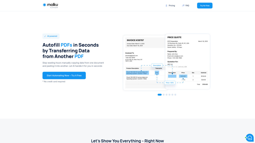 Molku AI website screenshot