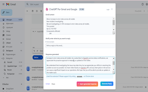 ChatGPT for Google website screenshot