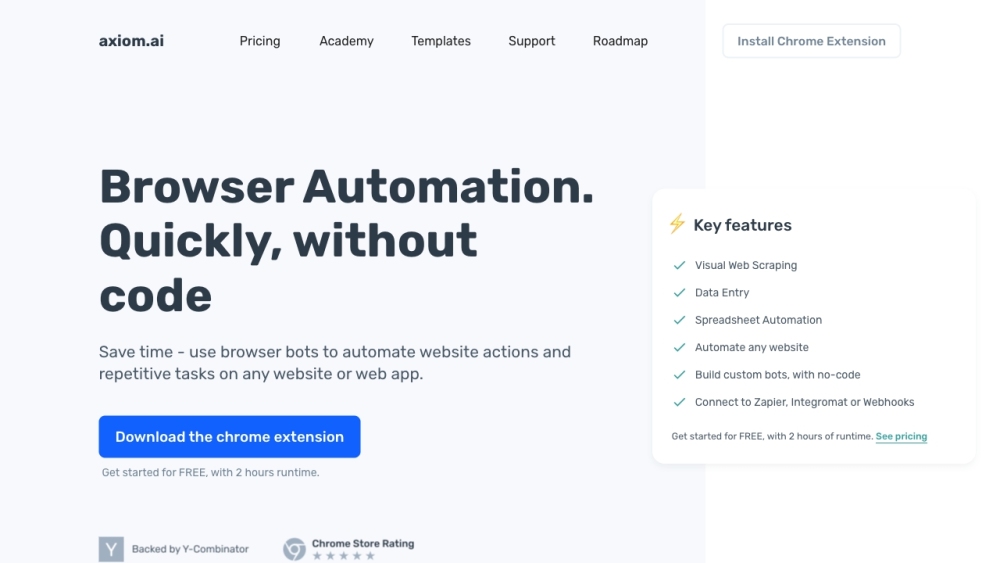 Axiom website screenshot
