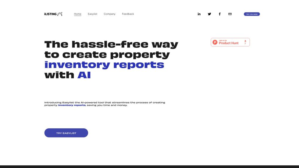 Easylist website screenshot