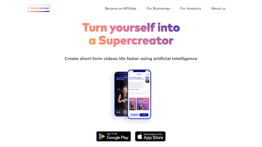 Supercreator website screenshot