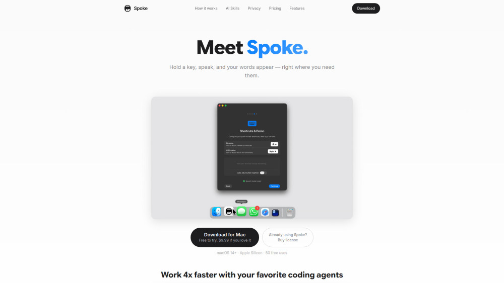 Spoke website screenshot