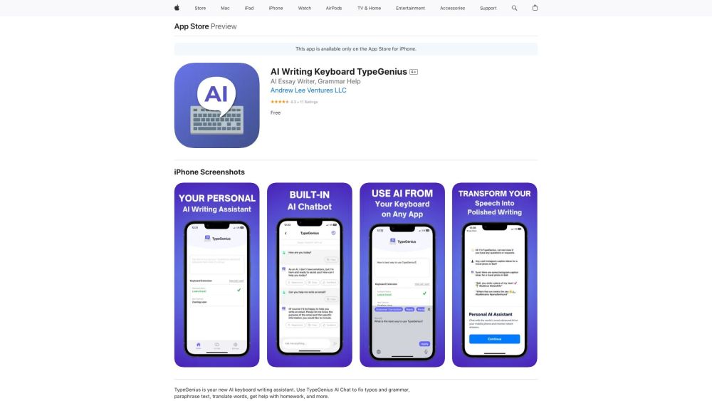 TypeGenius website screenshot