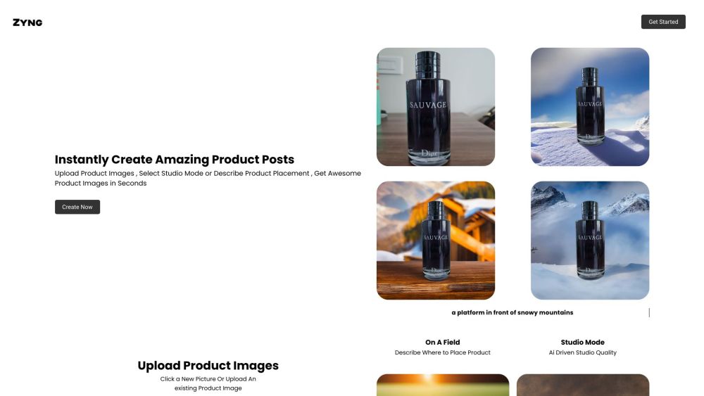 Zyng Ai website screenshot