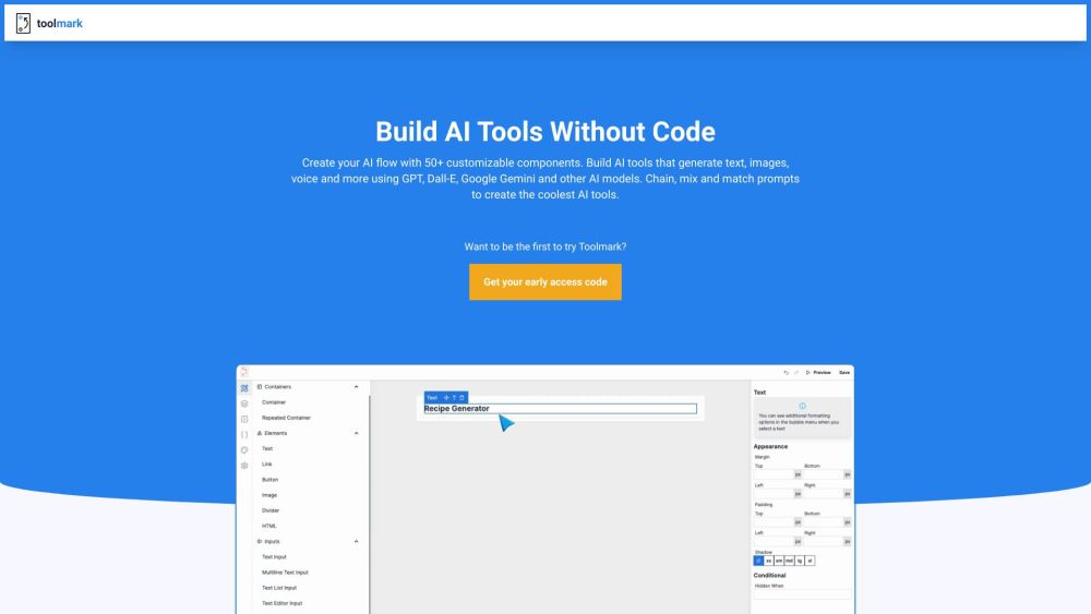 Toolmark Ai website screenshot