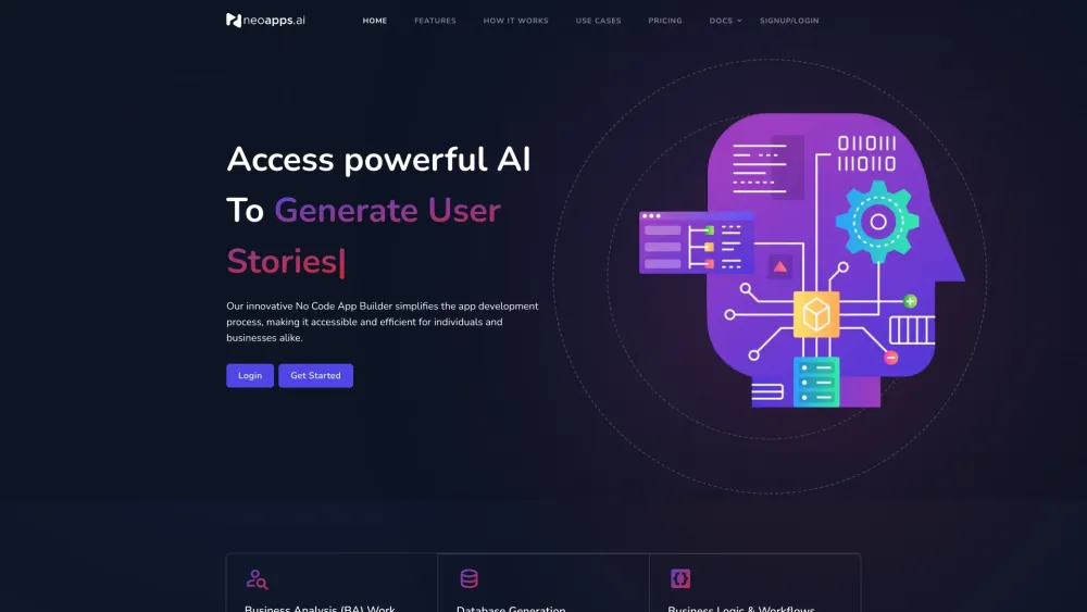 Neoapps Ai website screenshot