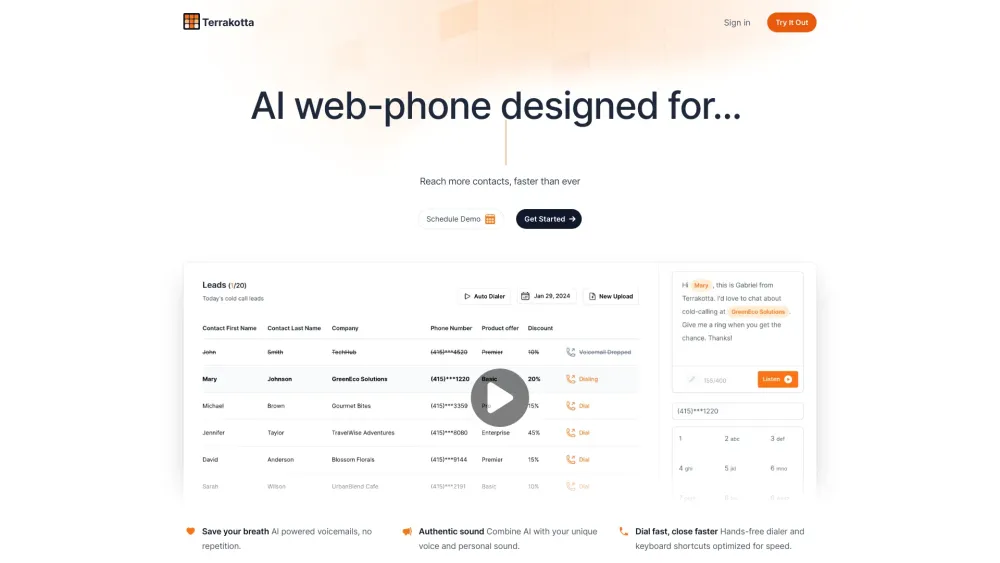 Terrakotta website screenshot
