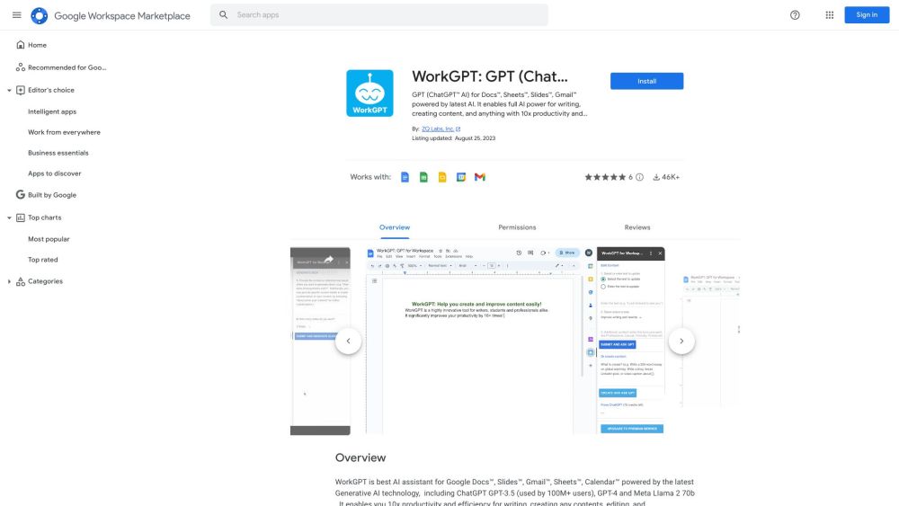 WorkGPT website screenshot
