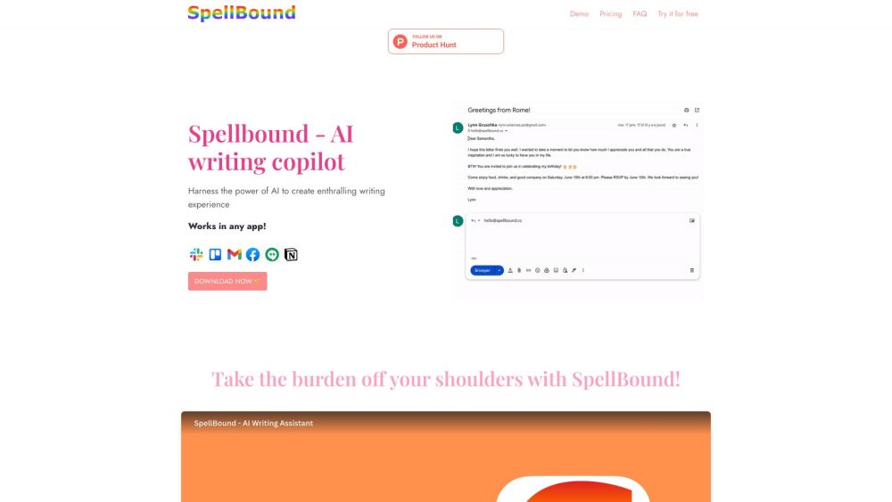 SpellBound AI website screenshot